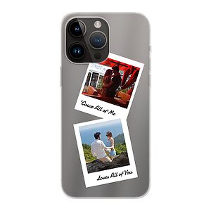 Phone Case With Double Polaroid Design Made For Apple iPhone 14 Pro Max Soft case - Transparent