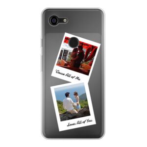 Google Pixel 3 XL Soft case - Transparent With Double Polaroid Design