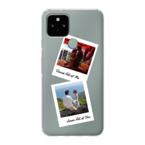 Phone Case With Double Polaroid Design Made For Google Pixel 5 Soft case - Transparent