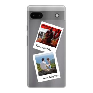 Google Pixel 6a Phone Case With Double Polaroid Image Using Soft case - Transparent