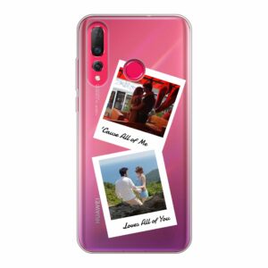 Huawei P30 Lite Phone Case With Double Polaroid Image Using Soft case - Transparent