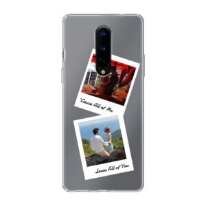 OnePlus 8 5G Phone Case With Double Polaroid Image Using Soft case - Transparent