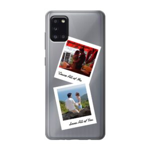 Phone Case With Double Polaroid Design Made For Samsung Galaxy A31 Soft case - Transparent