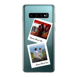 Phone Case With Double Polaroid Design Made For Samsung Galaxy S10 Soft case - Transparent