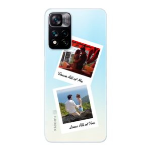 Xiaomi 11i HyperCharge Phone Case With Double Polaroid Image Using Soft case - Transparent