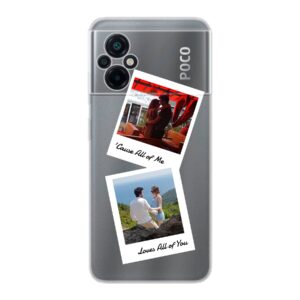 Phone Case With Double Polaroid Design Made For Xiaomi Poco M5 4G / 5G Soft case - Transparent