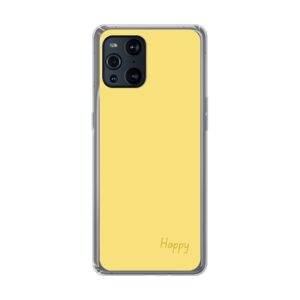 Phone Case With Happy Design Made For Oppo Find X3 Soft case - Transparent