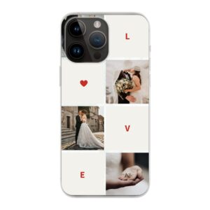 Apple iPhone 14 Pro Max Soft case - Transparent With Love Collage Design