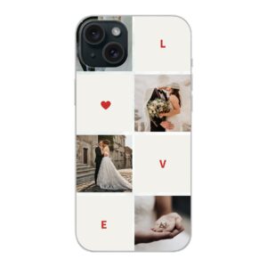 Soft case - Transparent For Apple iPhone 15 Plus With Love Collage Design