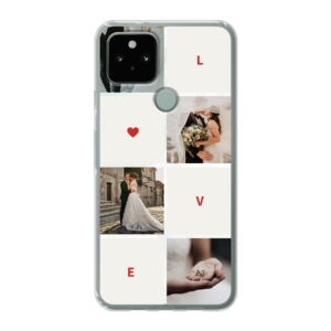 Google Pixel 5 Phone Case With Love Collage Image Using Soft case - Transparent