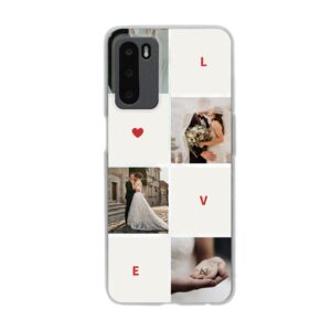 Phone Case With Love Collage Design Made For Oppo A54s Soft case - Transparent