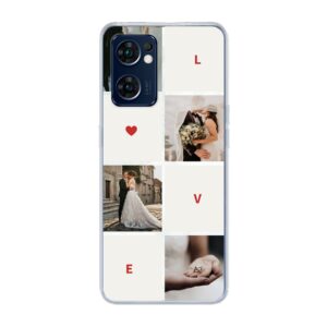 Soft case - Transparent For Oppo Find X5 Lite With Love Collage Design