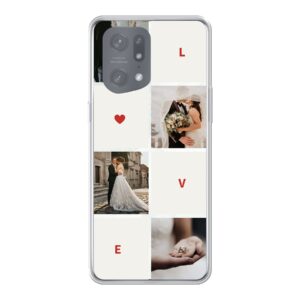 Phone Case With Love Collage Design Made For Oppo Find X5 Pro Soft case - Transparent