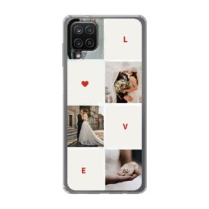 Samsung Galaxy A12 Nacho Soft case - Transparent With Love Collage Design