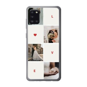 Soft case - Transparent For Samsung Galaxy A31 With Love Collage Design