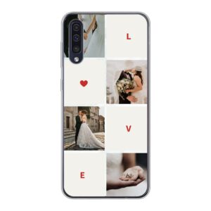 Samsung Galaxy A50 Soft case - Transparent With Love Collage Design