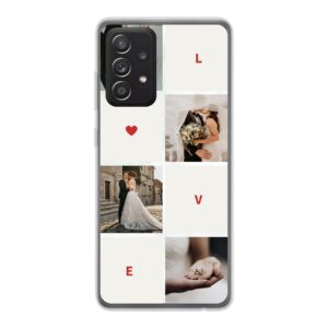 Samsung Galaxy A52 5G Soft case - Transparent With Love Collage Design