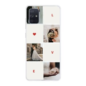 Samsung Galaxy A71 4G Phone Case With Love Collage Image Using Soft case - Transparent