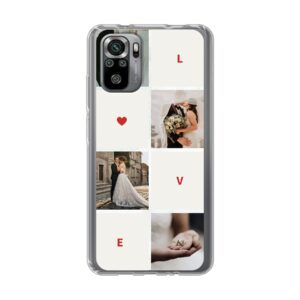 Phone Case With Love Collage Design Made For Xiaomi Redmi Note 10S Soft case - Transparent