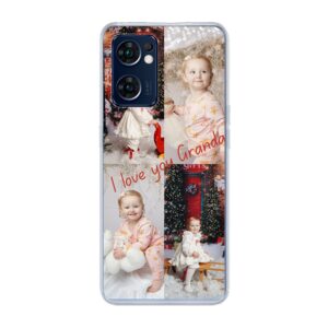 Oppo Find X5 Lite Phone Case With Photo Collage Image Using Soft case - Transparent