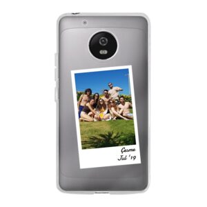 Motorola Moto G5 Phone Case With Single Polaroid Image Using Soft case - Transparent