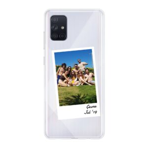 Samsung Galaxy A71 4G Phone Case With Single Polaroid Image Using Soft case - Transparent