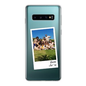 Samsung Galaxy S10 Phone Case With Single Polaroid Image Using Soft case - Transparent