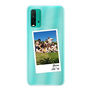 Xiaomi Redmi 9 Power Phone Case With Single Polaroid Image Using Soft case - Transparent