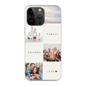 Text and Photo Collage Phone Case For Apple iPhone 14 Pro Max Soft case - Transparent