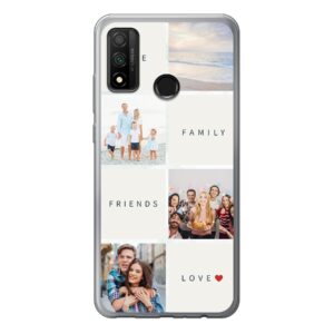 Huawei P Smart (2020) Soft case - Transparent With Text and Photo Collage Design