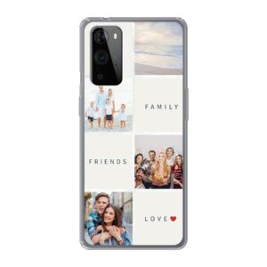 Phone Case With Text and Photo Collage Design Made For OnePlus 9 Pro Soft case - Transparent