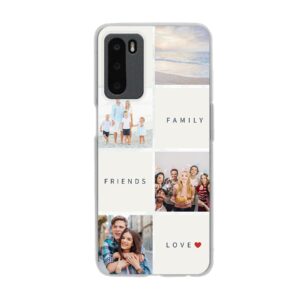 Oppo A54s Soft case - Transparent With Text and Photo Collage Design