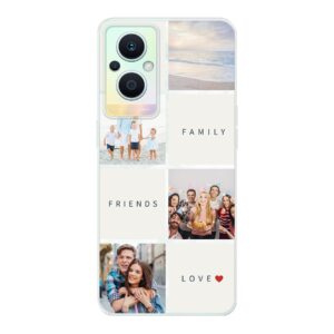 Oppo Reno8 Lite Phone Case With Text and Photo Collage Image Using Soft case - Transparent