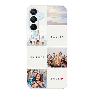 Phone Case With Text and Photo Collage Design Made For Samsung Galaxy A15 5G Soft case - Transparent