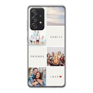 Soft case - Transparent For Samsung Galaxy A52 5G With Text and Photo Collage Design