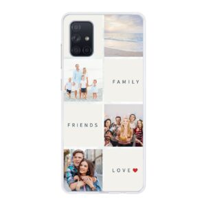 Samsung Galaxy A71 4G Phone Case With Text and Photo Collage Image Using Soft case - Transparent