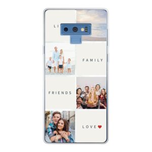 Soft case - Transparent For Samsung Galaxy Note 9 With Text and Photo Collage Design