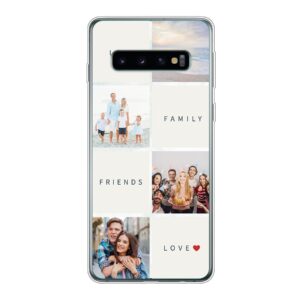 Soft case - Transparent For Samsung Galaxy S10 With Text and Photo Collage Design