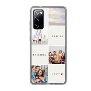 Samsung Galaxy S20 FE 5G Phone Case With Text and Photo Collage Image Using Soft case - Transparent