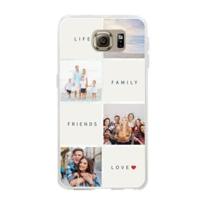 Text and Photo Collage Phone Case For Samsung Galaxy S6 Soft case - Transparent