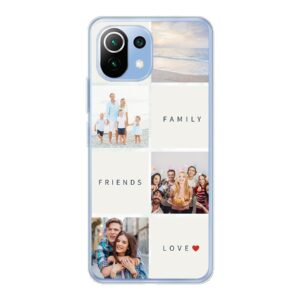 Xiaomi 11 Lite 5G NE Phone Case With Text and Photo Collage Image Using Soft case - Transparent